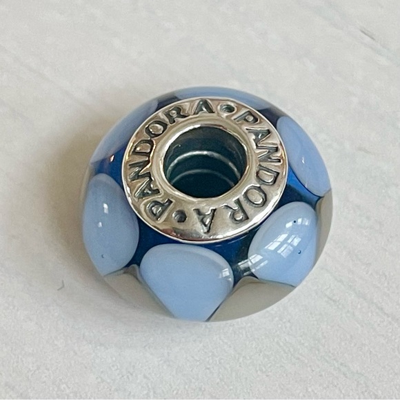 Pandora Captivating Blue Triangle Glass Murano Charm - Picture 4 of 6